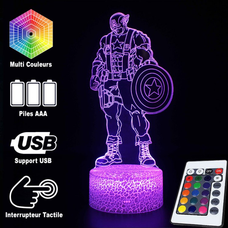 Norvo | 3D Lampe Marvel Captain America