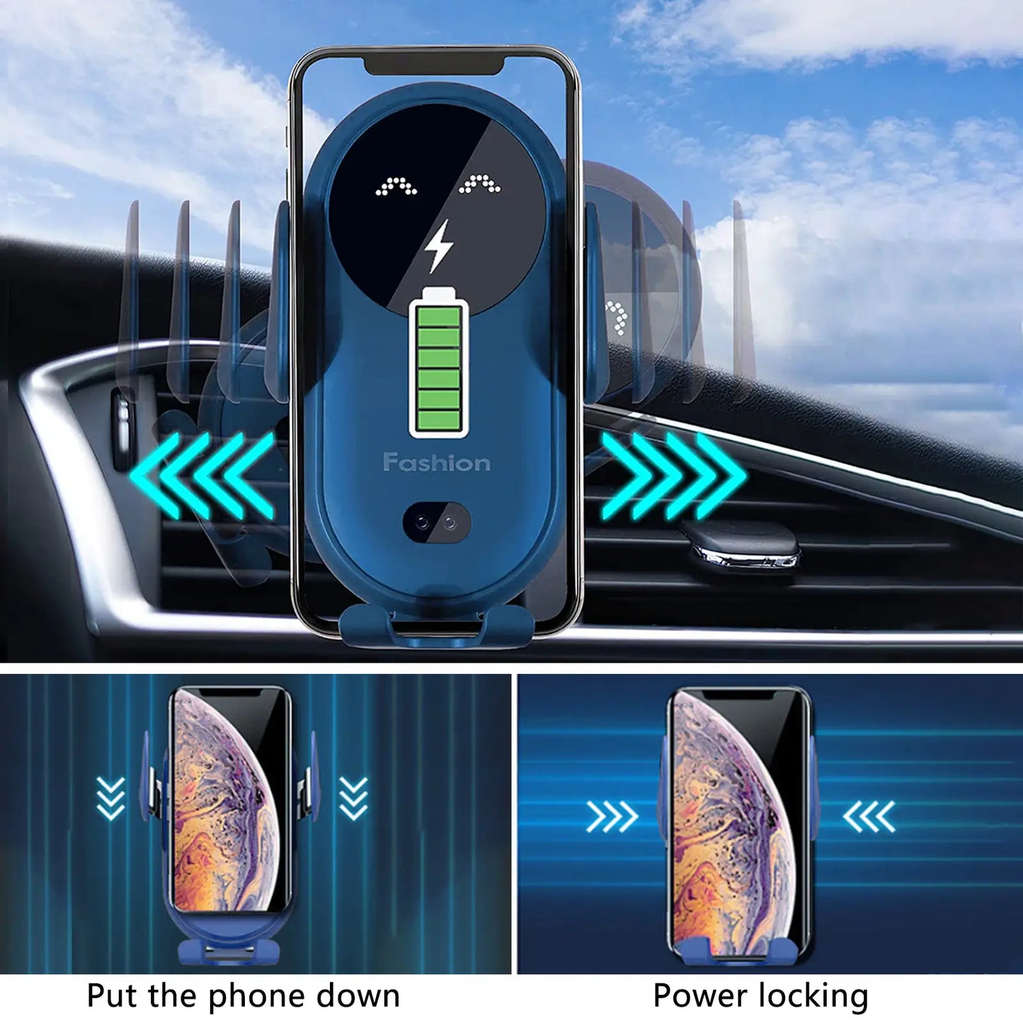 Norvo | Charger Pro - Rask trådløs bil-lader telefonholder