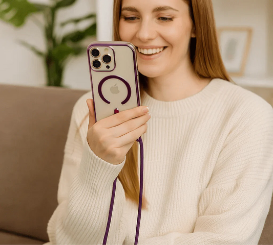 Norvo | CarryLink – Justerbar telefonhalsrem med klar MagSafe-deksel