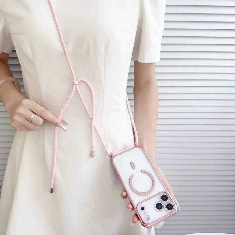 Norvo | CarryLink – Justerbar telefonhalsrem med klar MagSafe-deksel