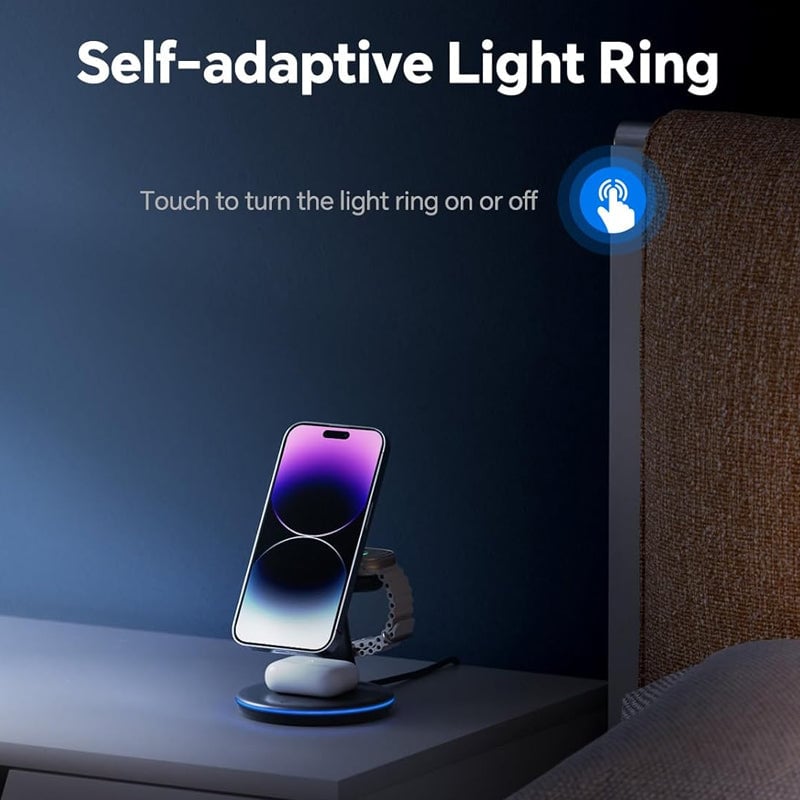 Norvo | Sammenleggbar magnetisk 3-i-1 trådløs lader