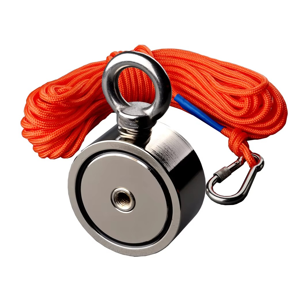 Norvo | Dual Strength Fishing Magnet Kit - N52 Neodymium 80/120KG Kraft med 10m Tau