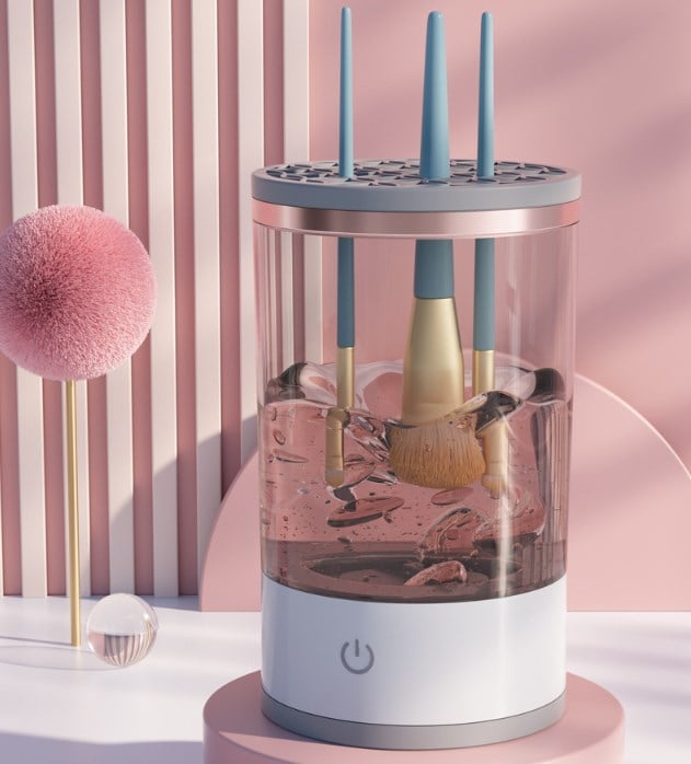 Norvo | Sminkekostrensemaskin | BrushPure Automatisk Rengjøring & Tørking | Kompakt 16×9cm