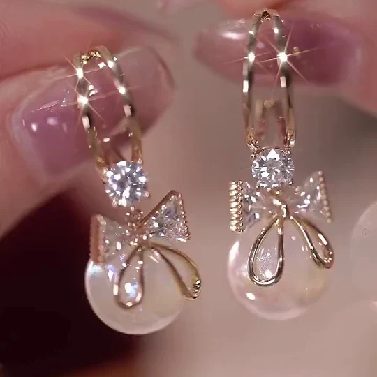 Norvo | Bow Pearl Øredobber