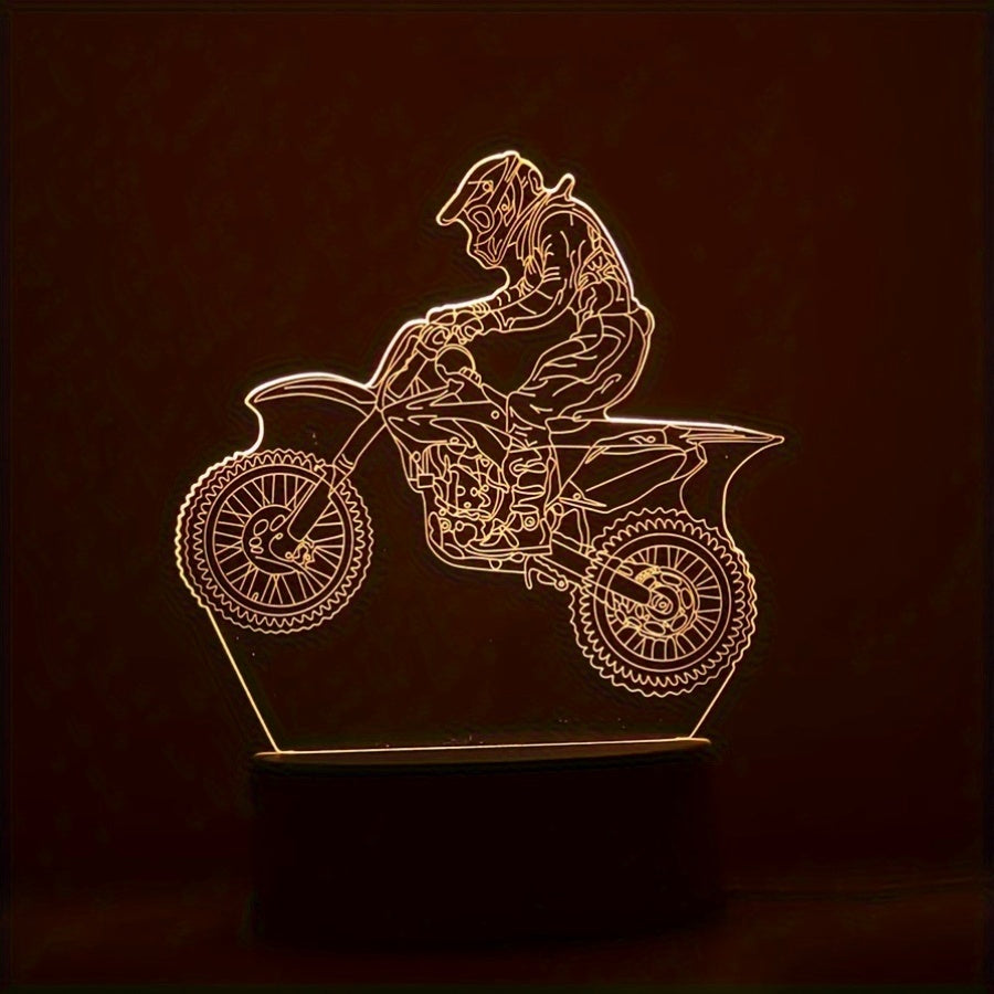MotoLamp - 3D LED Nattlampe Motocross Tema Norvo
