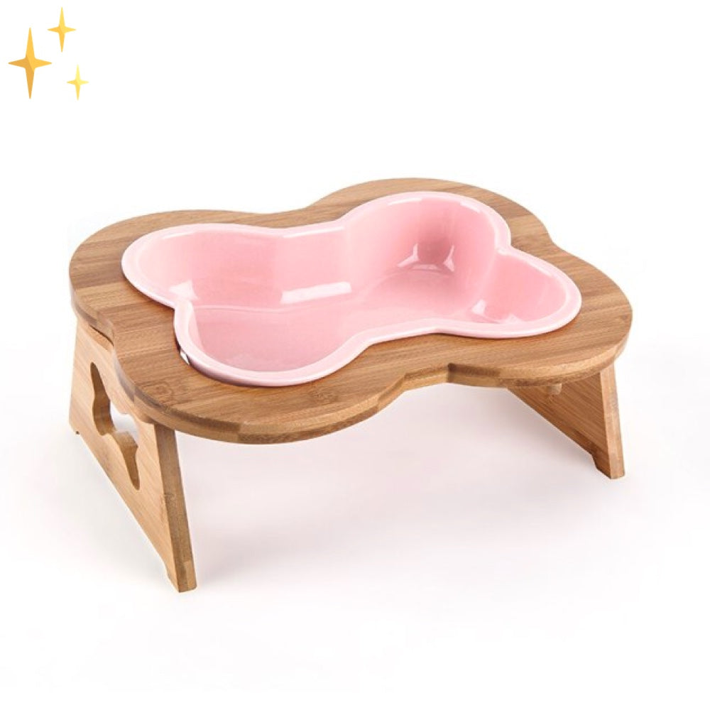 Keramisk Hundemat Skål med Trestativ - BoneFeast Norvo