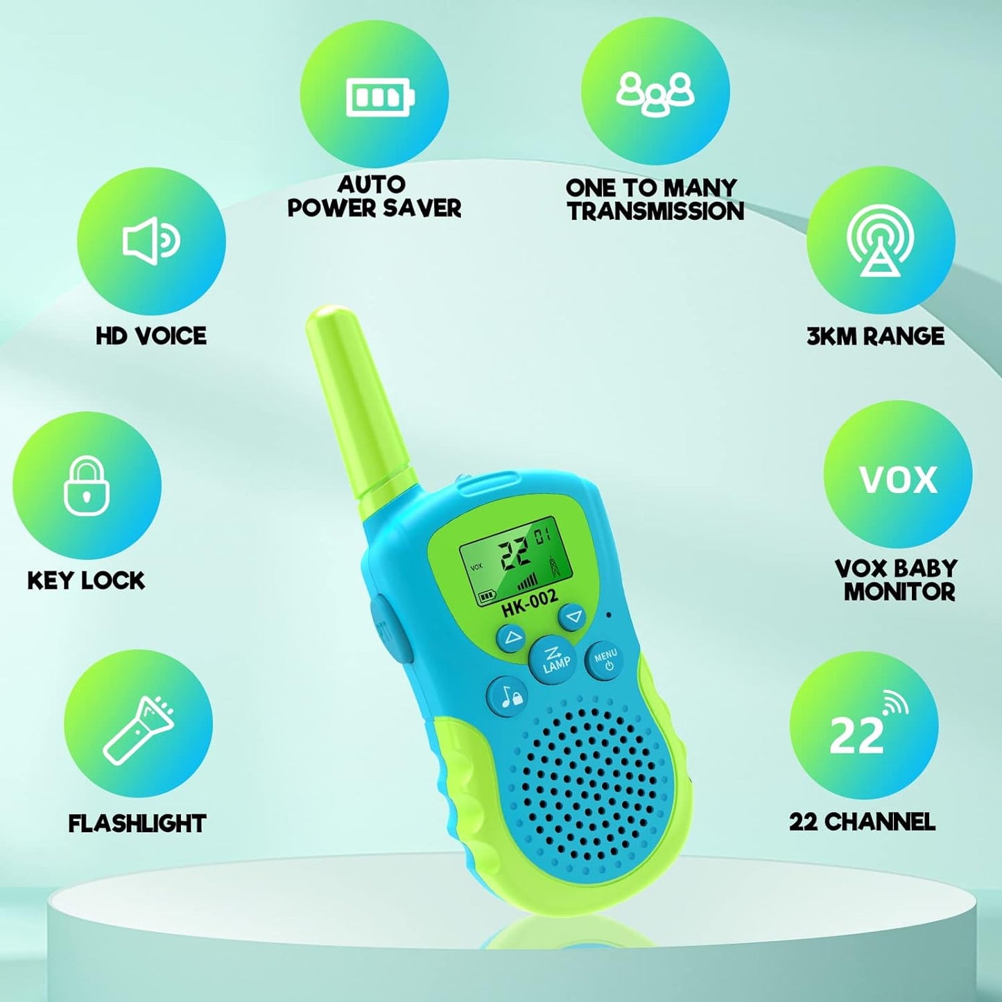 Walkie Talkie Set 3-Pieces - Klar Lyd, Lang Rekkevidde, Perfekt for Aldersgruppen 3-12 Eventyr