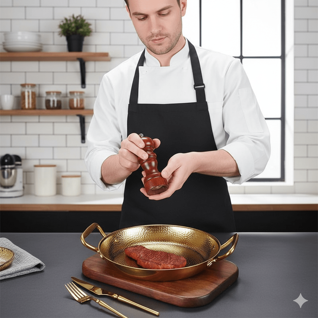 Norvo | CHEFSTEEL – Hamret Rustfritt Stål Gryte for Sauser, Kasseroller & Allsidig Matlaging