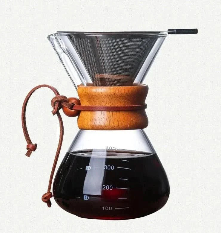 Norvo | Chemex Kaffe Kanne med Hario V60 Dripper Set – Presis Brygging med Stil