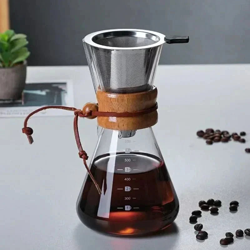 Norvo | Chemex Kaffe Kanne med Hario V60 Dripper Set – Presis Brygging med Stil