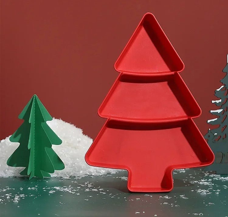 Norvo | Juletre-formede Snacks Tallerkener - Sett med 4 - Perfekt for Godteri, Nøtter, Frukt og Desserter ved Fester & Høytider
