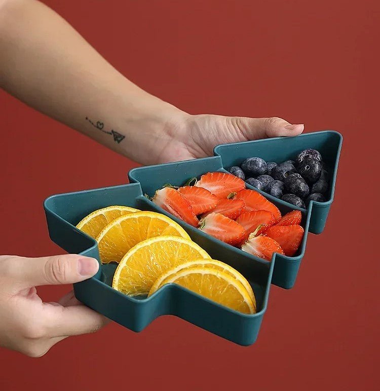 Norvo | Juletre-formede Snacks Tallerkener - Sett med 4 - Perfekt for Godteri, Nøtter, Frukt og Desserter ved Fester & Høytider