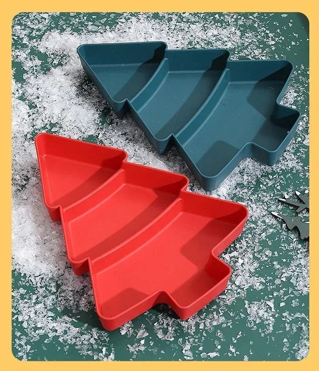 Norvo | Juletre-formede Snacks Tallerkener - Sett med 4 - Perfekt for Godteri, Nøtter, Frukt og Desserter ved Fester & Høytider