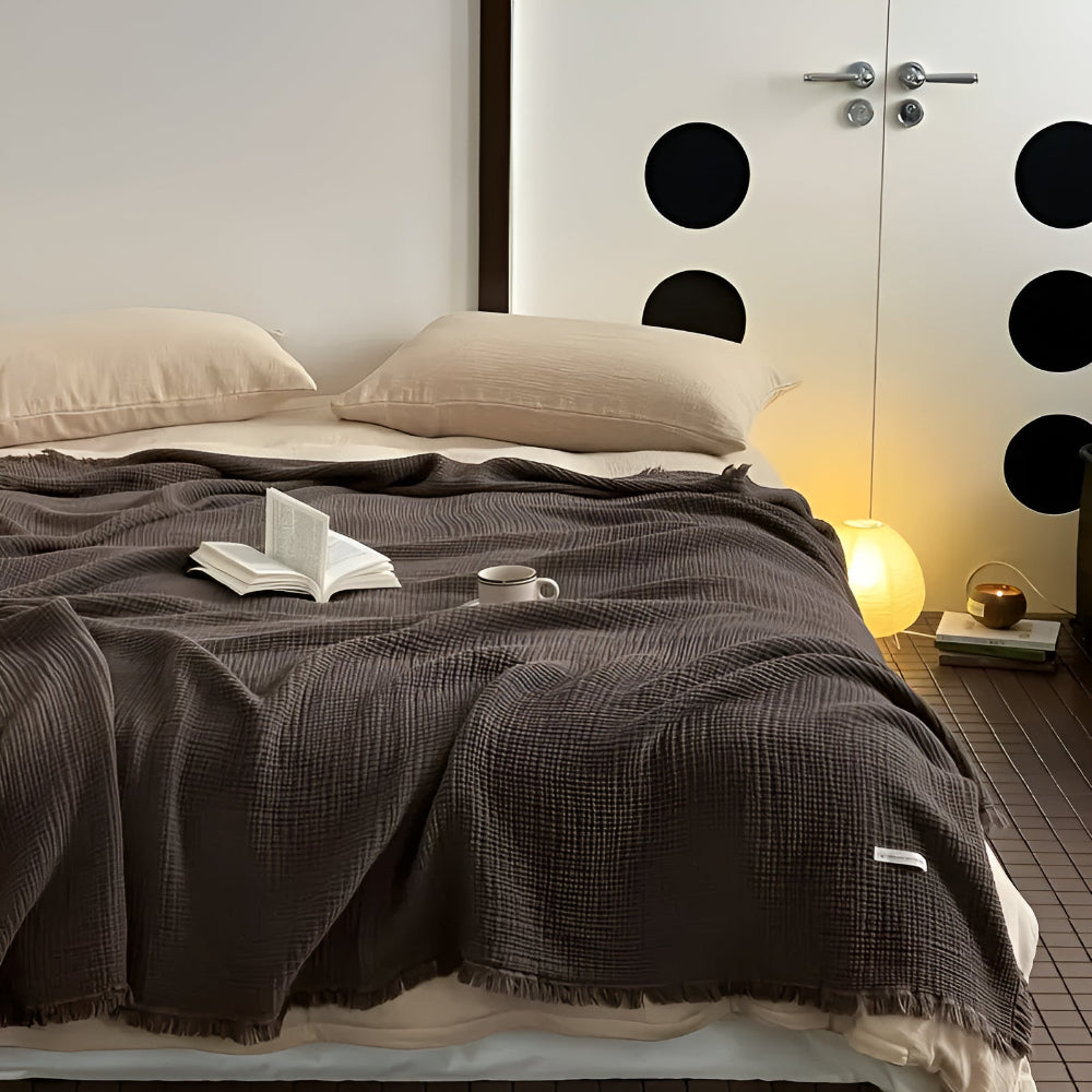 Norvo | Bomull Crinkle Frynse Teppeserviett