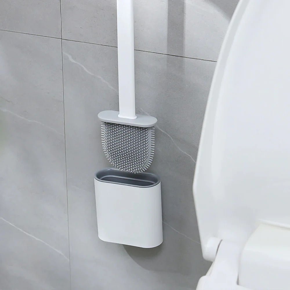 Norvo | CleanBrush – Hygienisk Silikon Toalettbørste med Veggfeste