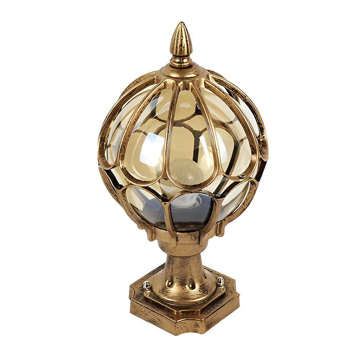 Norvo | Klassisk hage lampe på stang med glasskjerm