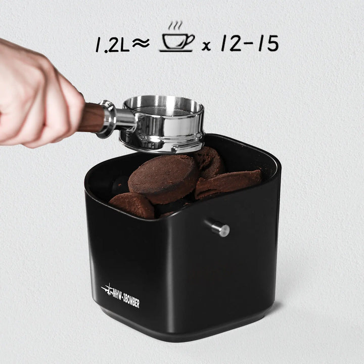 Kaffeslam Knock Box Firkantet Fjernbar Knock Bar og Sklisikker Bunn | Norvo