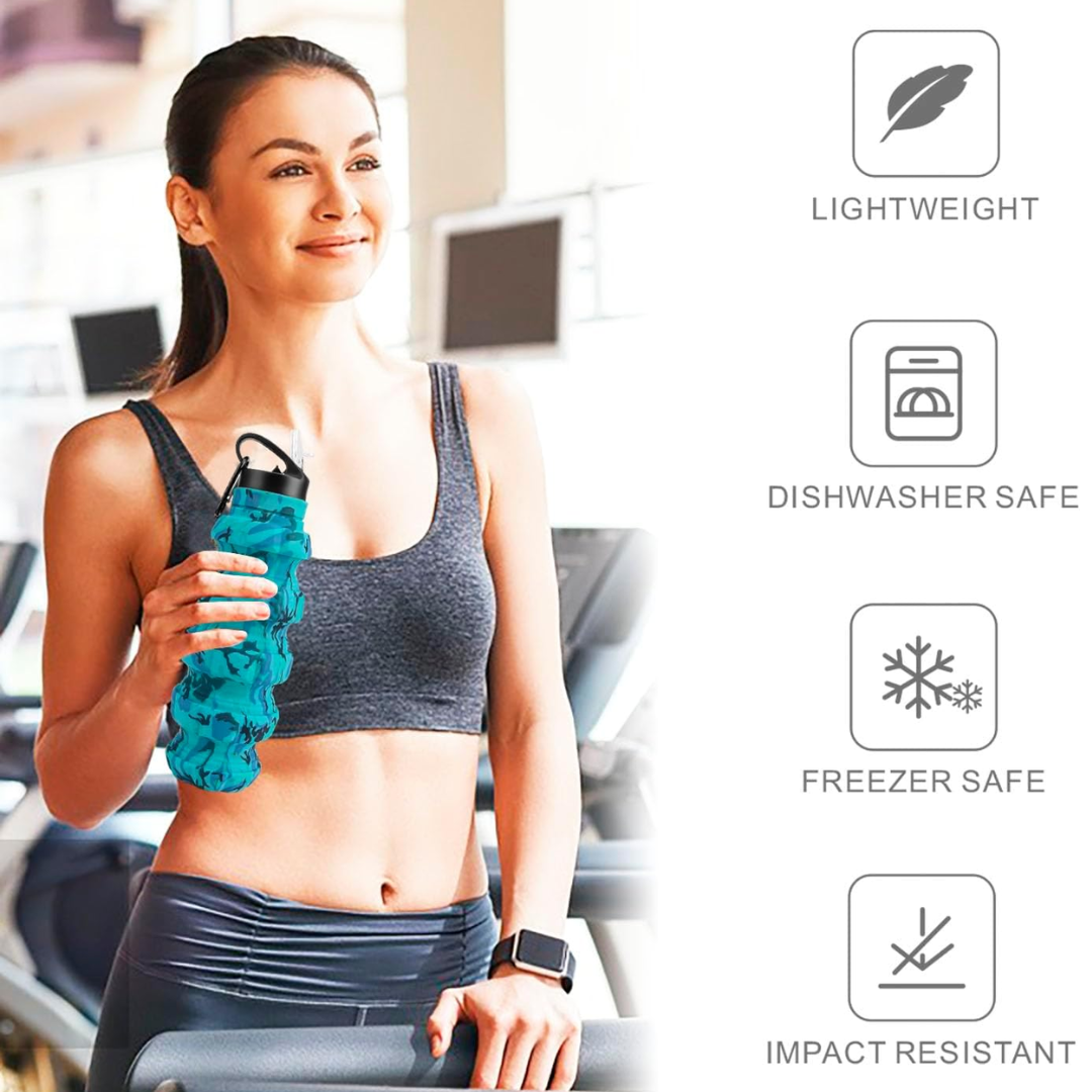 Frendorf | Sammenleggbar reisevannflaske - 575 ML Gjenbrukbar silikon