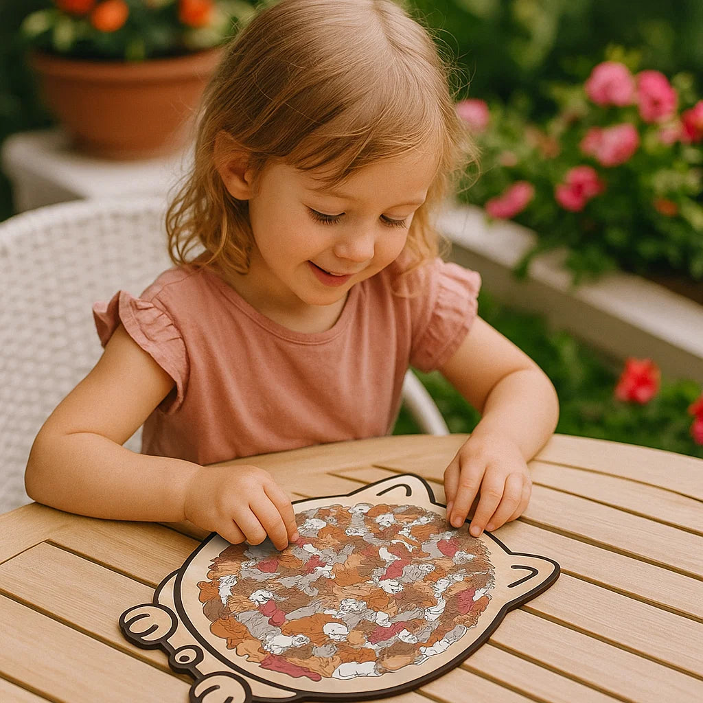 Norvo | Kattepuslespill laget av tre