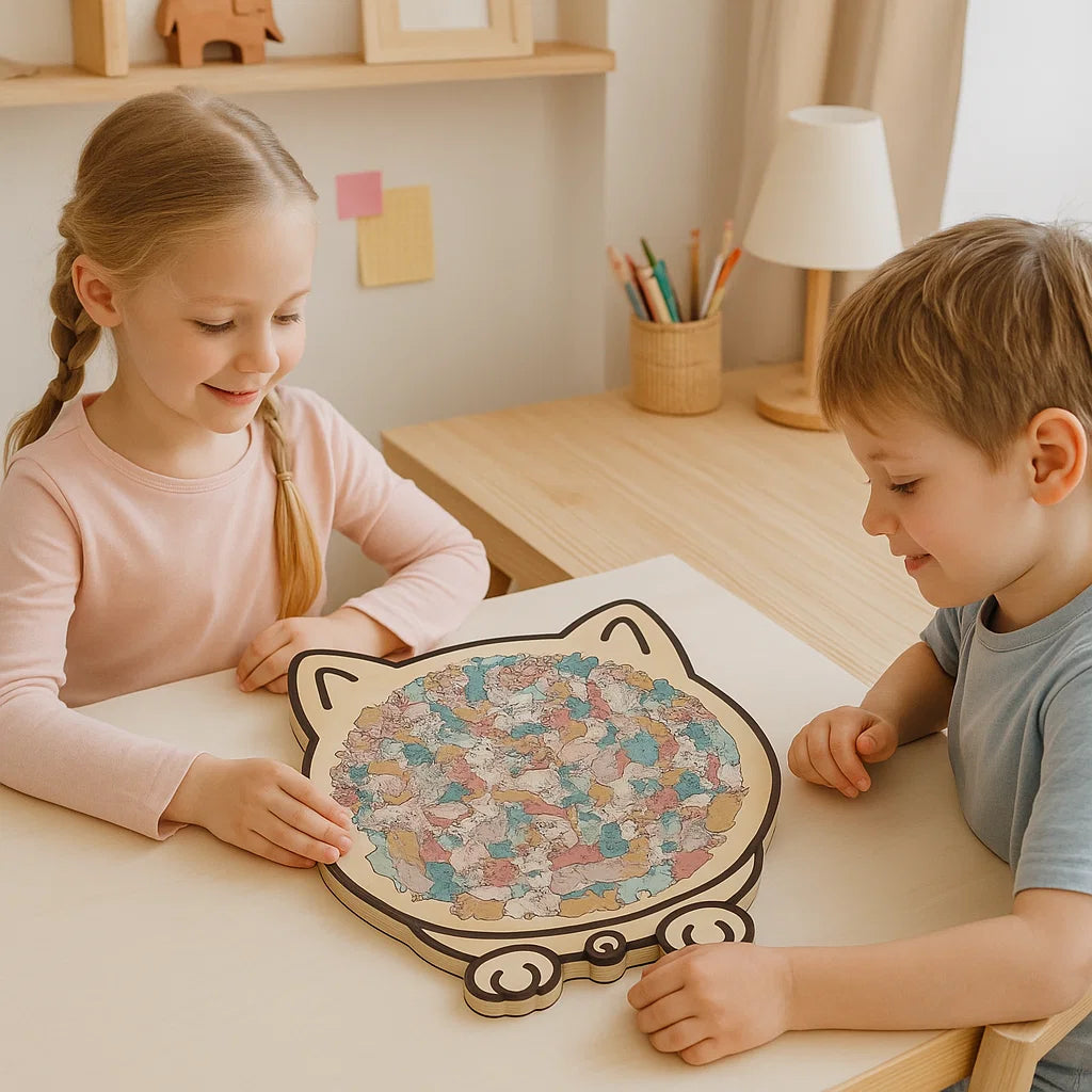 Norvo | Kattepuslespill laget av tre