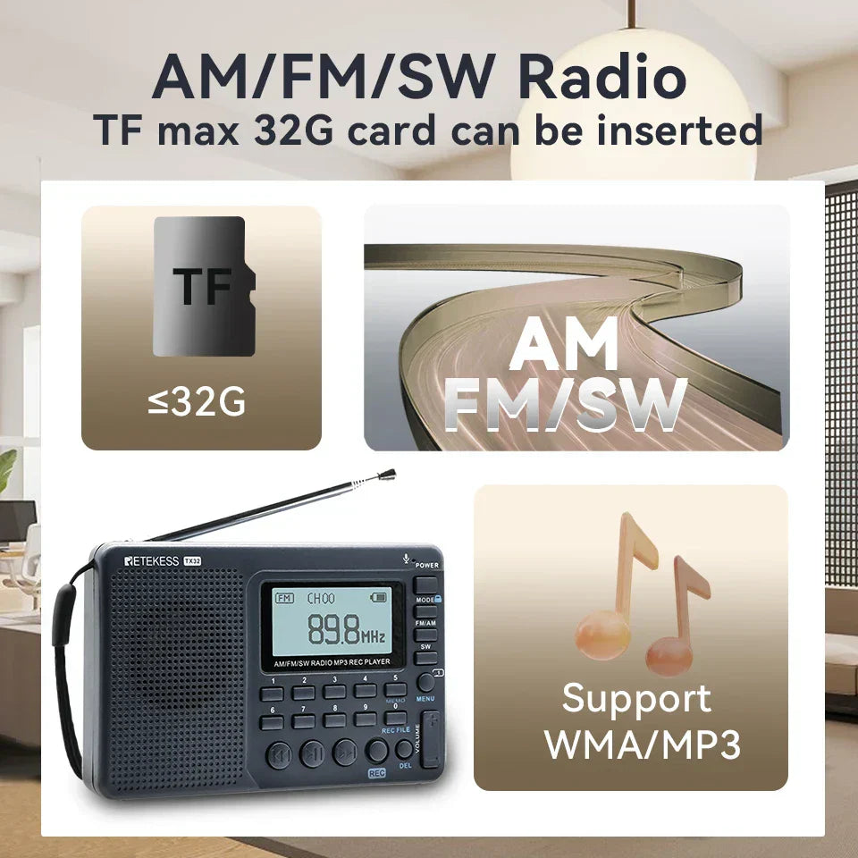 Norvo | Kompakt Bærbar Radio - EchoWave