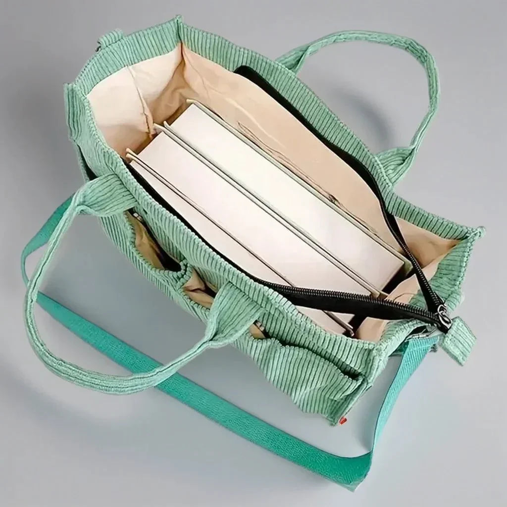 Norvo | CordoTote – Klassisk kordfløyels skulderveske for hverdagsbruk