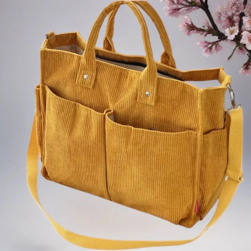 Norvo | CordoTote – Klassisk kordfløyels skulderveske for hverdagsbruk