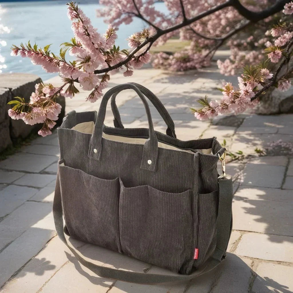 Norvo | CordoTote – Klassisk kordfløyels skulderveske for hverdagsbruk