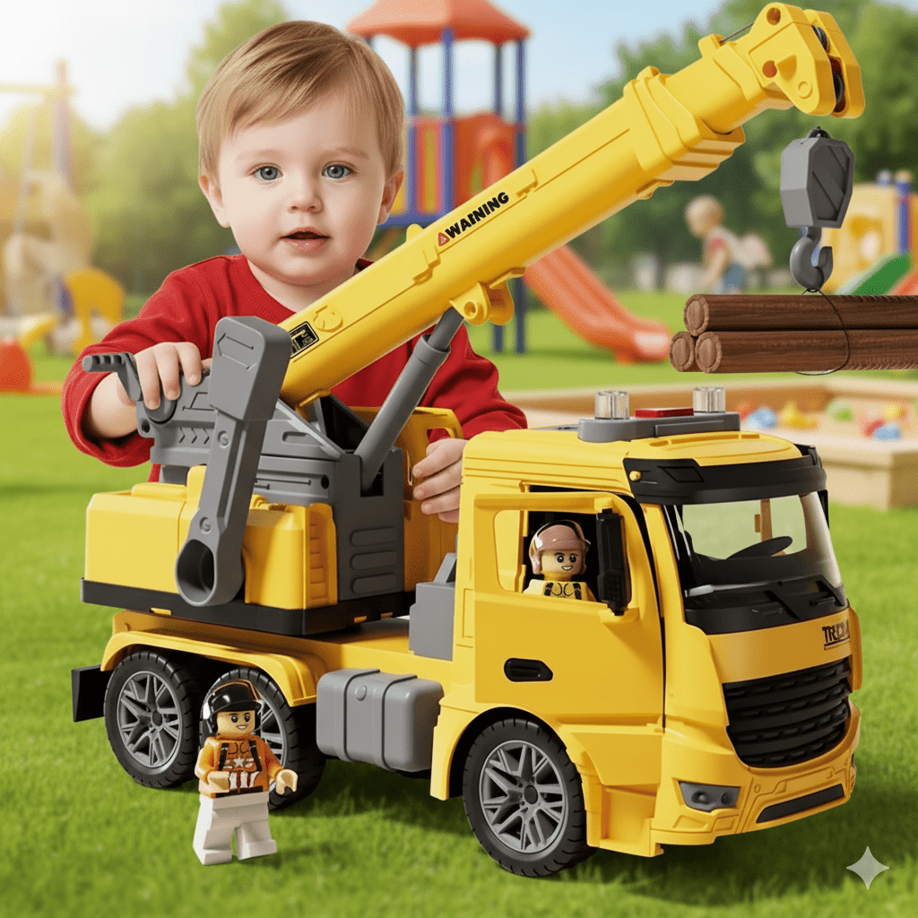 Norvo | CraneMax Junior – Konstruksjonskranleketøy med lys og lyd