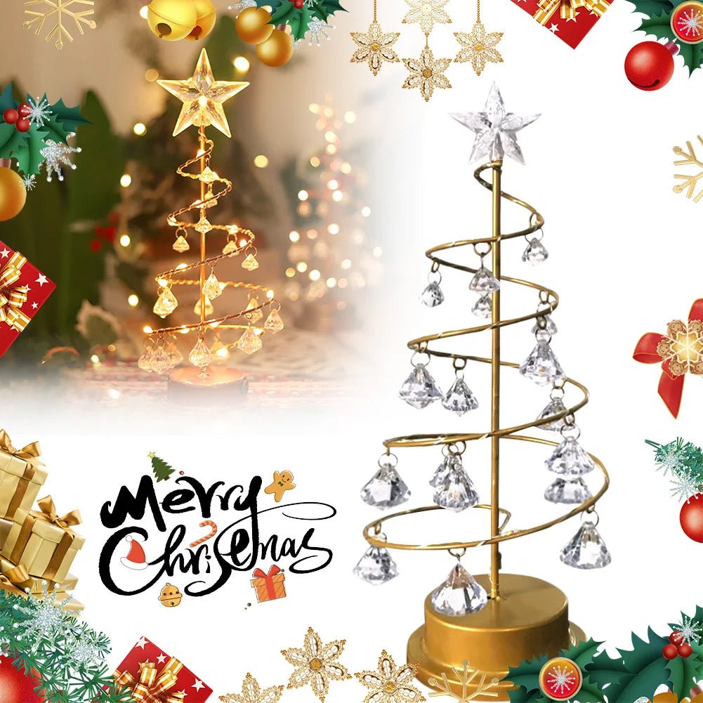 Norvo | Krystall Juletre LED Lampe – Funklende Jul, Valentines, eller Bursdagsdekor for en Drømmende Soverom Glød