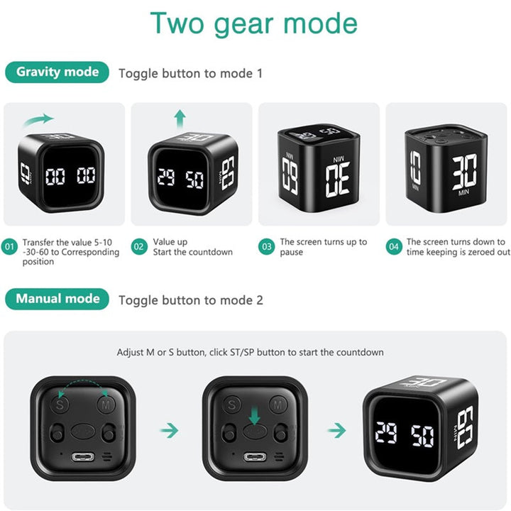 Norvo | Smart Cube Timer med tyngdekraftsensor og LED-skjerm
