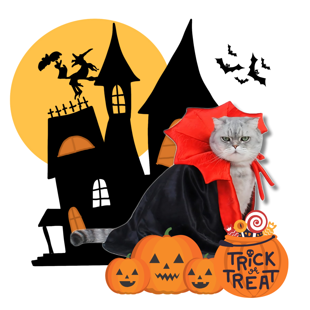 Søtt Dracula Halloween-Kostyme For Kjæledyr
