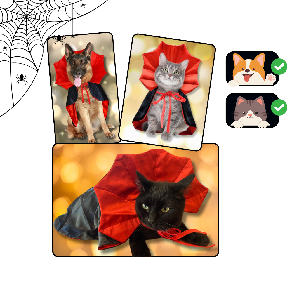 Søtt Dracula Halloween-Kostyme For Kjæledyr
