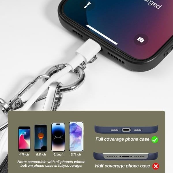 Norvo | Justerbar telefon lanyard crossbody stropp med lommebok