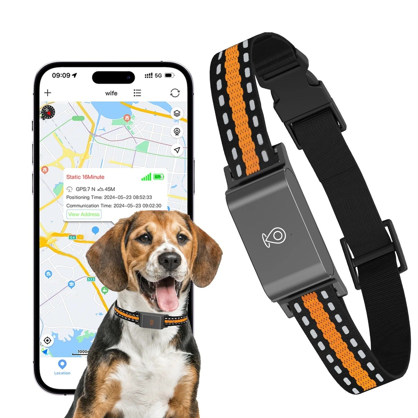 Norvo | GPS Hund og Katt Halsbånd – Ubegrenset Rekkevidde Real-Time Tracker
