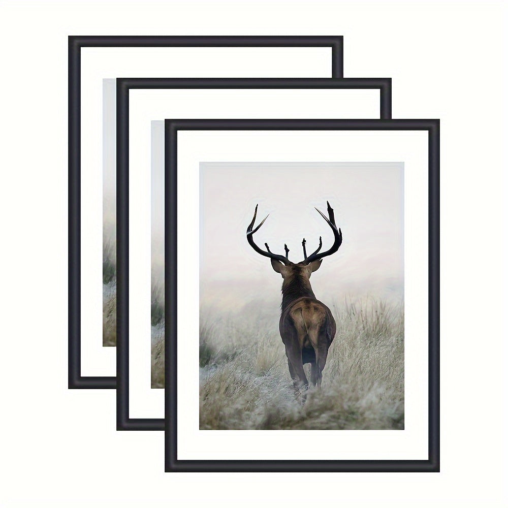 GalleryFrame – Sett med 3 svarte bilde rammer for vegger og bord Norvo