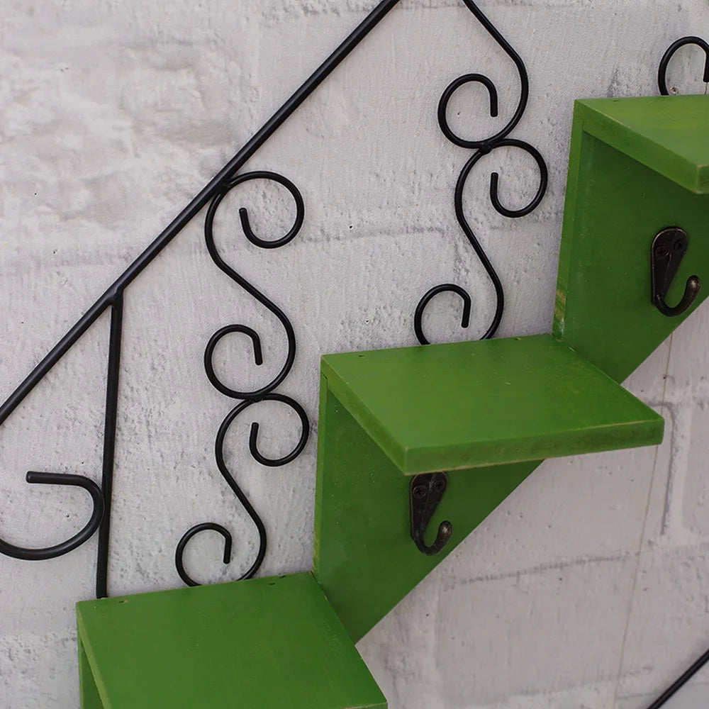 Norvo | Skandinavisk Vind Jern Hengende Krok Hylle med Blomsterpotteholdere