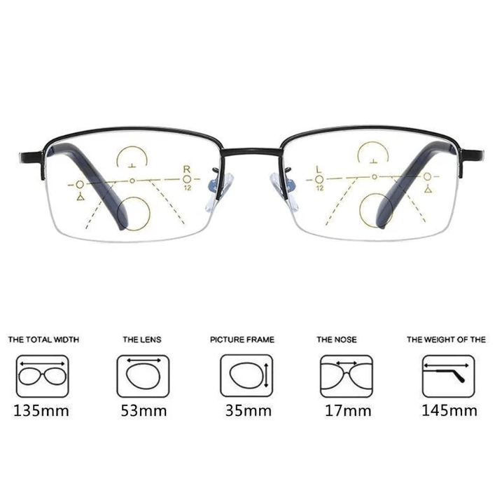 Norvo | Titanium Progressive Distance og Nær Dual-Use Lesebriller