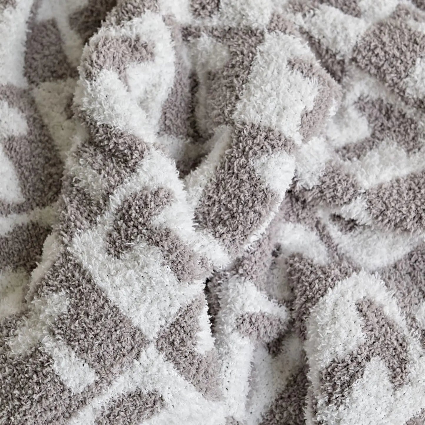 Norvo | Cozy To Farge Sjakkbrett Rutete Strikket Kaste Teppe