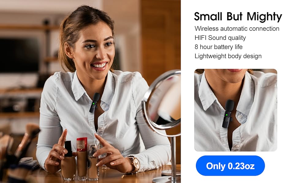 2-Pack trådløs mikrofon for iPhone iPad Norvo