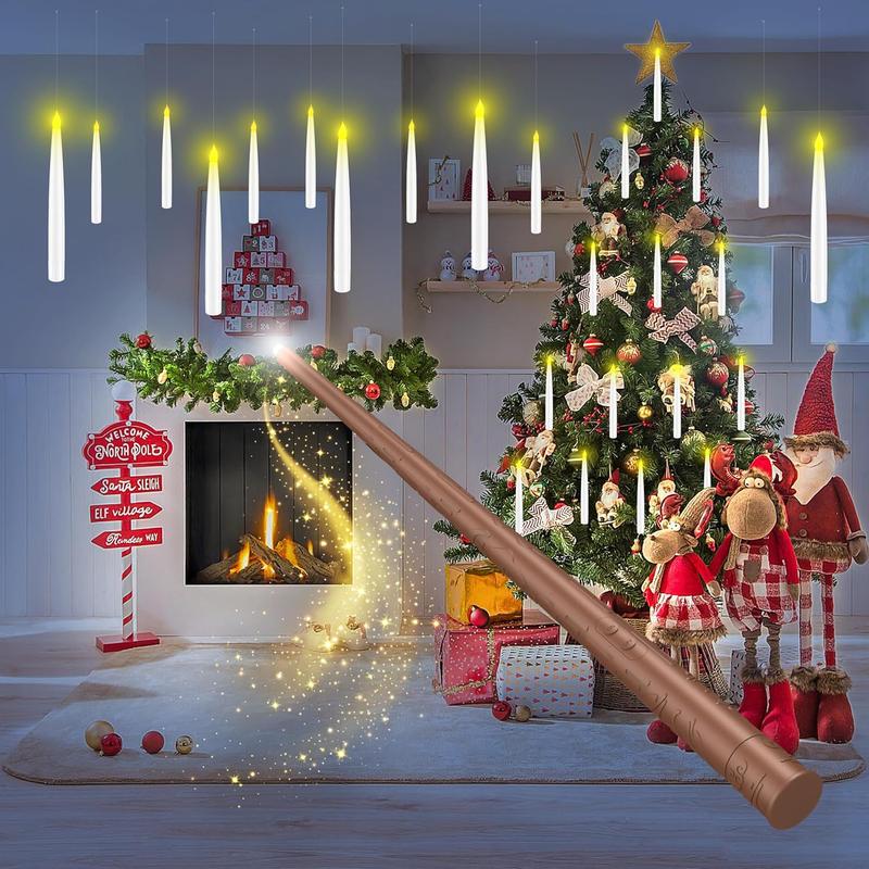 Norvo | LumiGlow LED Lysestake Sett | Flammefrie hengende lys med fjernkontroll for atmosfærisk dekorasjon