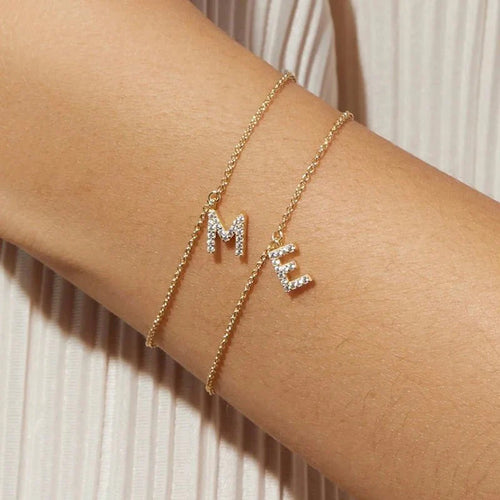 Norvo | Delikat Kjede Diamant Initial Armbånd