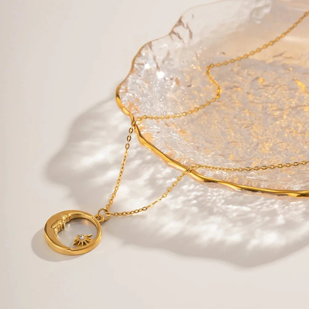 Norvo | Dainty Halvmåne & Stjerne Vedheng Smykke