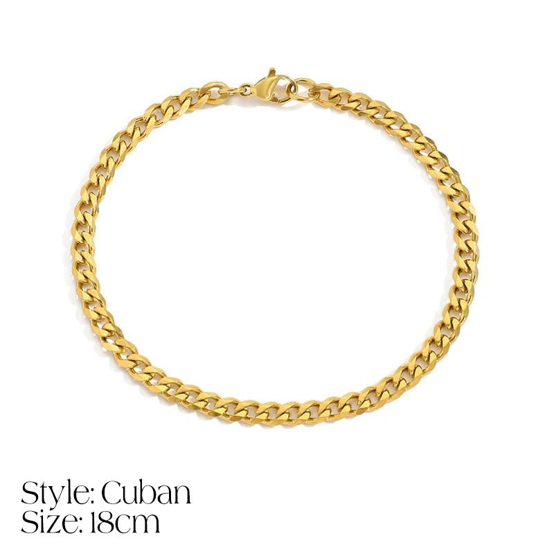 Norvo | Delikat Cuban Figaro Kjede Bokstav Initial Armbånd