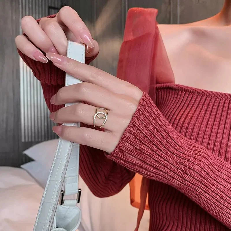 Norvo | Delikat Diamond Dobbelt Wrap Justerbar Ring