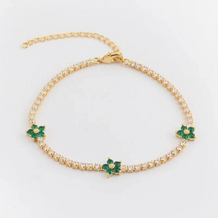 Norvo | Delikate diamantblomster armbånd og øredobber