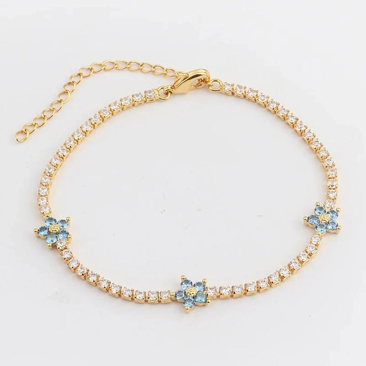Norvo | Delikate diamantblomster armbånd og øredobber