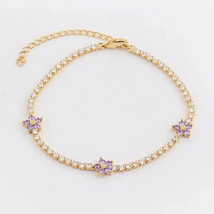Norvo | Delikate diamantblomster armbånd og øredobber