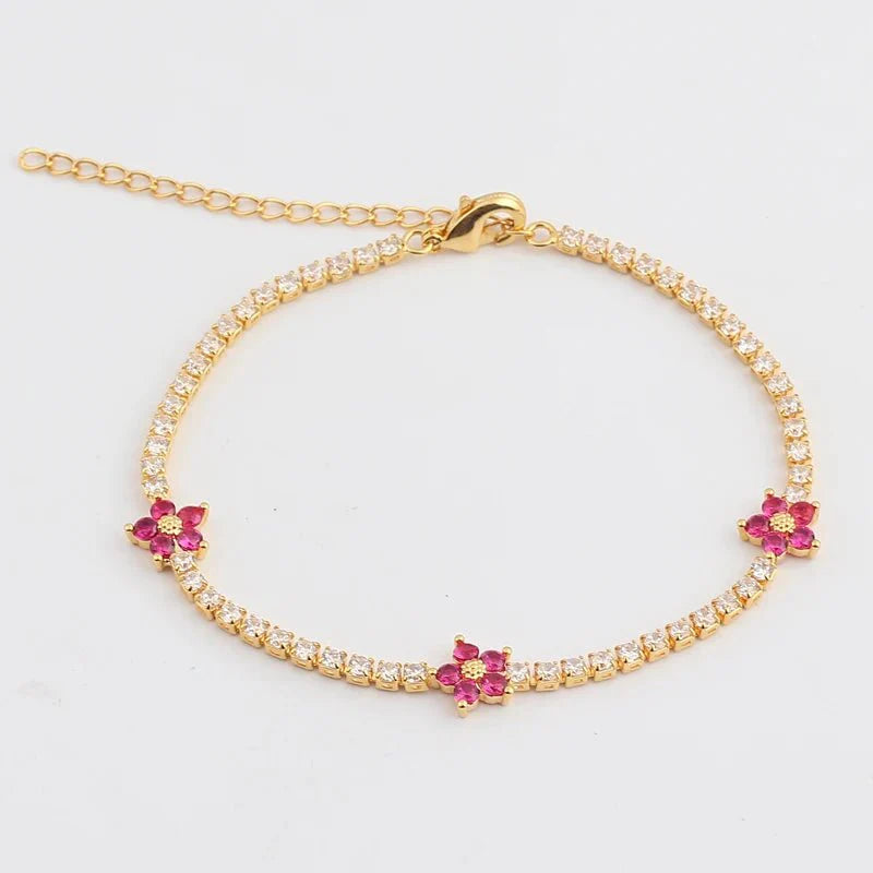 Norvo | Delikate diamantblomster armbånd og øredobber