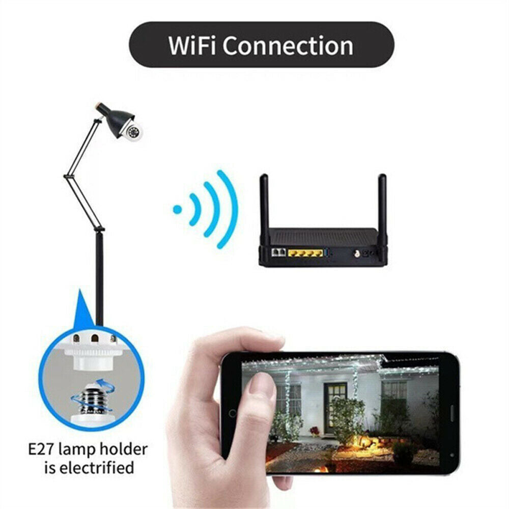E27 1080P HD WiFi Lyspære Sikkerhetskamera | Norvo